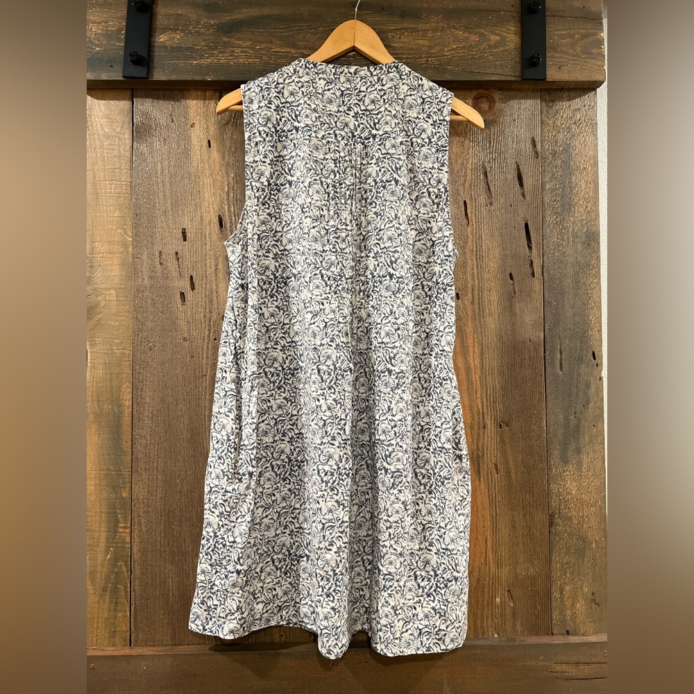Faherty Hemp Blend Dress “Cream Imma Flora” Print Large - Picture 6 of 7